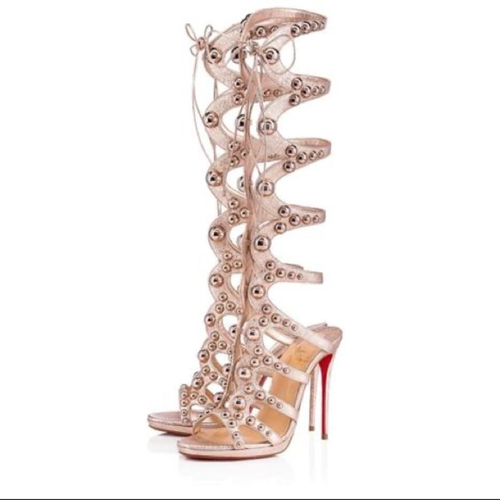 Christian Louboutin Amazoutiful Rose Gold Sandal